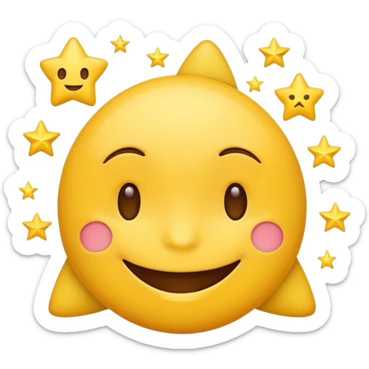 Smiling emoji with stars  sticker