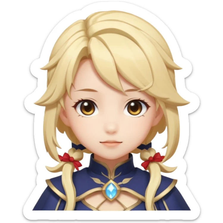 Cute Lumine from Genshin Impact in Photorealistic Hoyoverse Anime Style  sticker