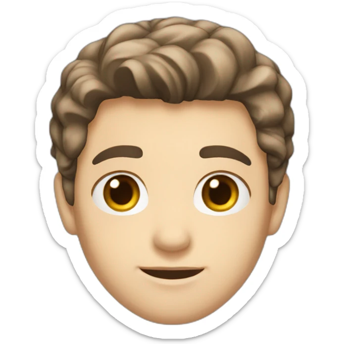 young,male,diamons face,  white skin, brown eyes, straigh hair, teacher sticker