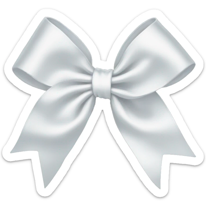 white satin bow sticker
