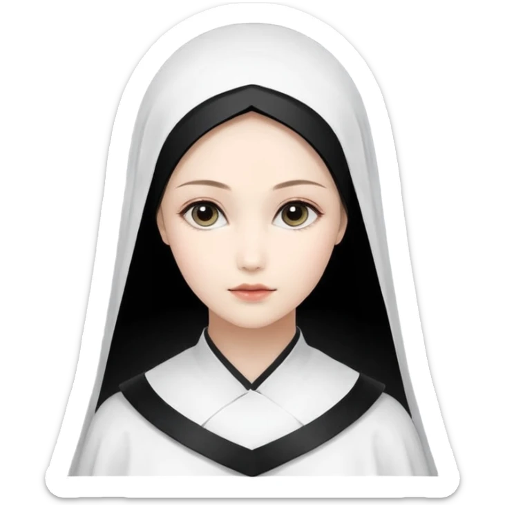 Девушка белокожая на беговой дорожке, с длинными светло-лиловыми волосами, в лиловом топе, в серых спортивных штанах, с черными ресницами sticker