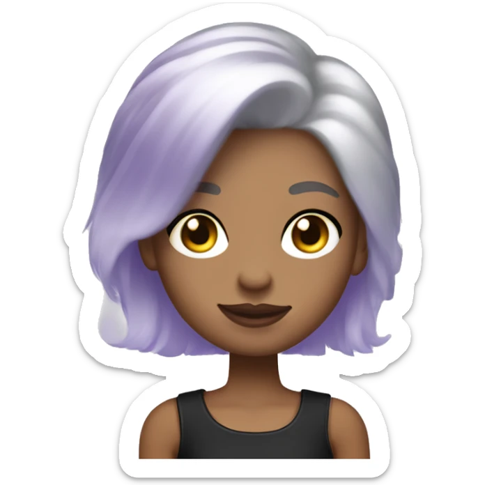 a girl with short silver, lilac hair, fair skin blue eyes drives a black-convertible mini cooper sticker