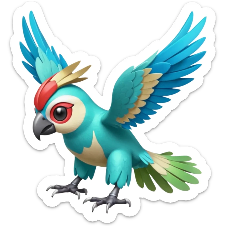 Meloetta-Hawlucha-Swablu-Trico-Pokémon-Fakémon-fusion-hybrid-creature sticker