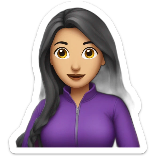 Armenian women in purple clothing in the bus sticker