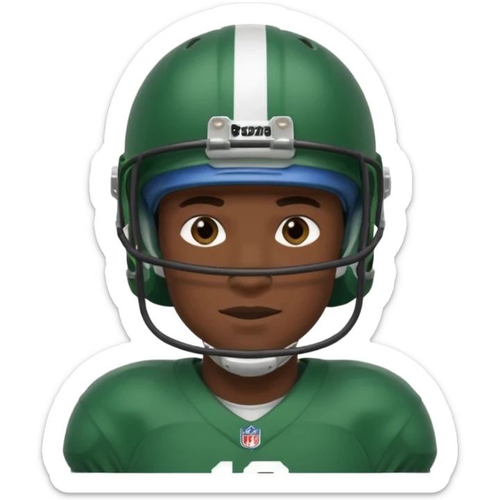 College football player helmet in dark green color ( black player ) sticker