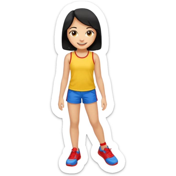 girl with black hair smile with Filipino colors sticker