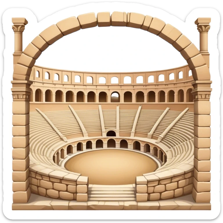 Pula Arena Landmark Emoji – Depicting the Roman amphitheater with its large stone arches. sticker