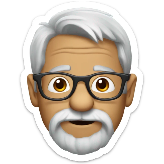 Cartoon squirrel made to look like a old man with grey hair and glasses  sticker