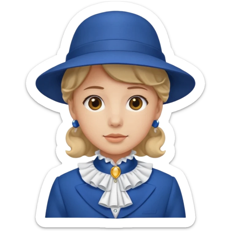 Typische zwartepiet, de knecht van Sinterklaas, blauw pak en muts, kraag sticker