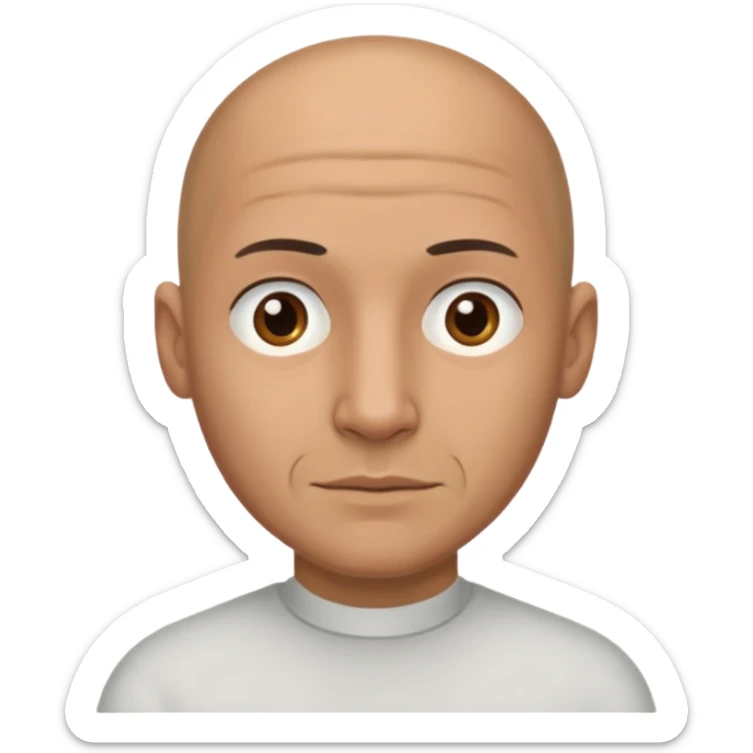 Male half bald without jewerly with a little more of hair sticker