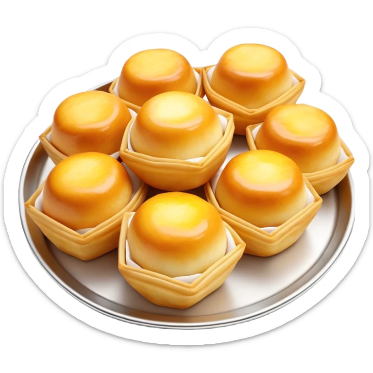 3D rendered authentic Hong Kong egg puffs (港式鸡蛋仔) on a street food tray, traditional hexagonal bubble shape, golden color, hyper-realistic texture, glossy finish, street food presentation sticker