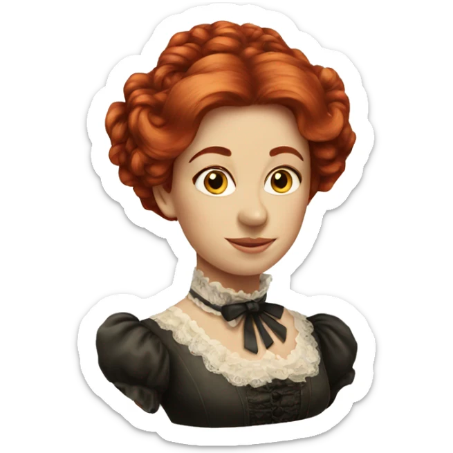 red hair victorian woman sticker