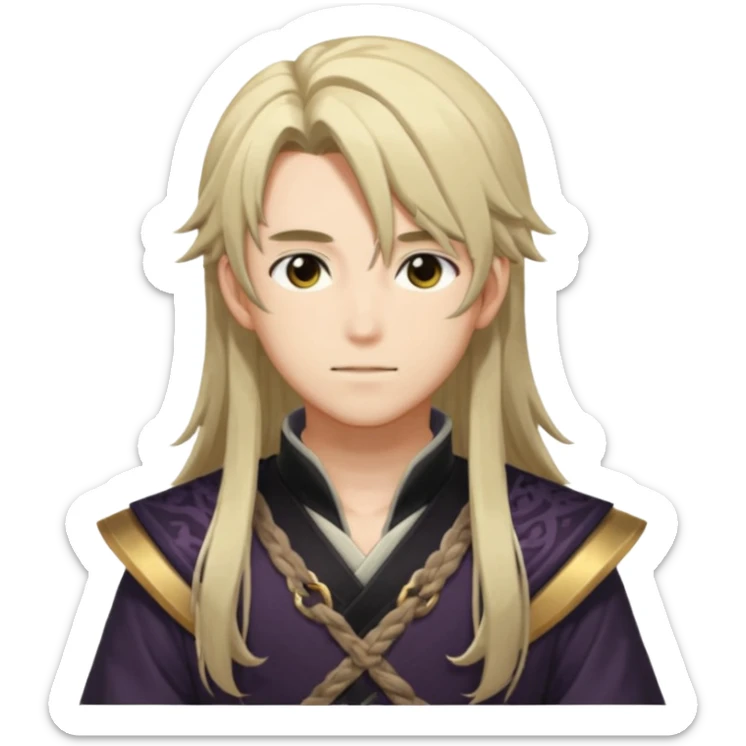 Kaeya from Genshin Impact (tall male adult) (long hair) (half body) sticker