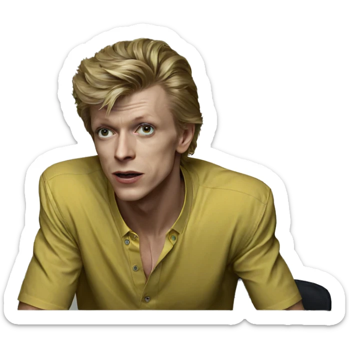 blonde boy in yellow shirt sticker