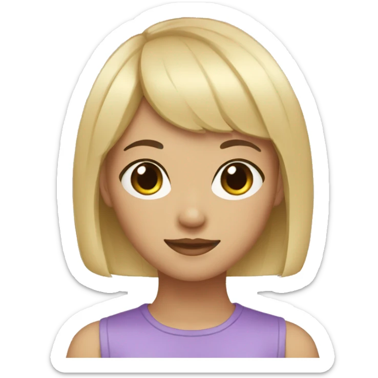 teenage girl with short black hair with blonde bangs sticker