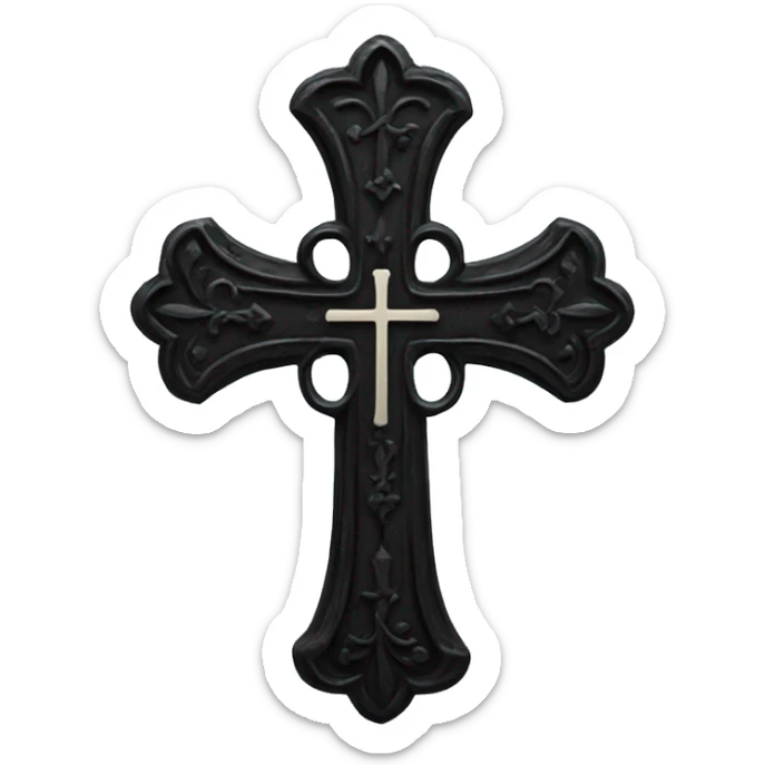 black gothic cross item sticker