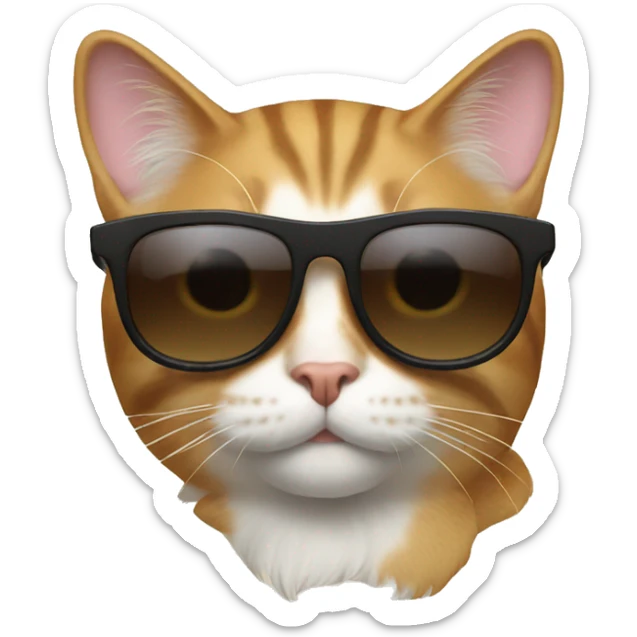 Cat with sunglasses sticker