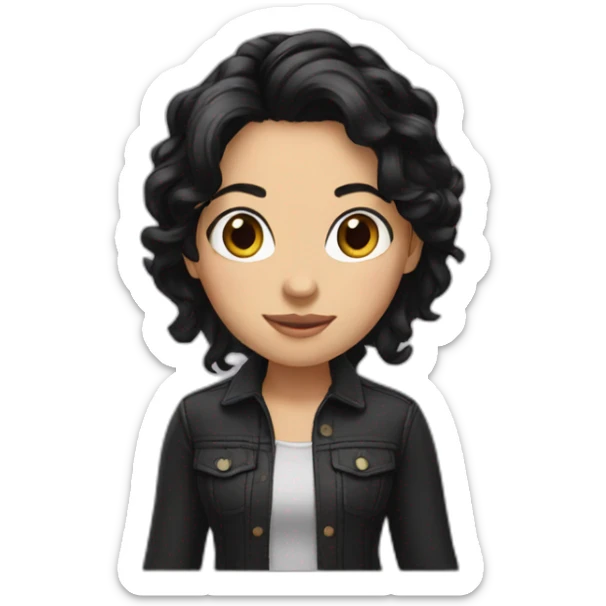 Emma-black hair sticker