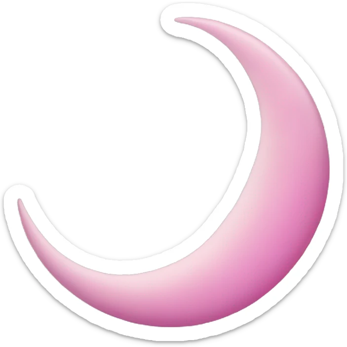 pink crescent moon  sticker