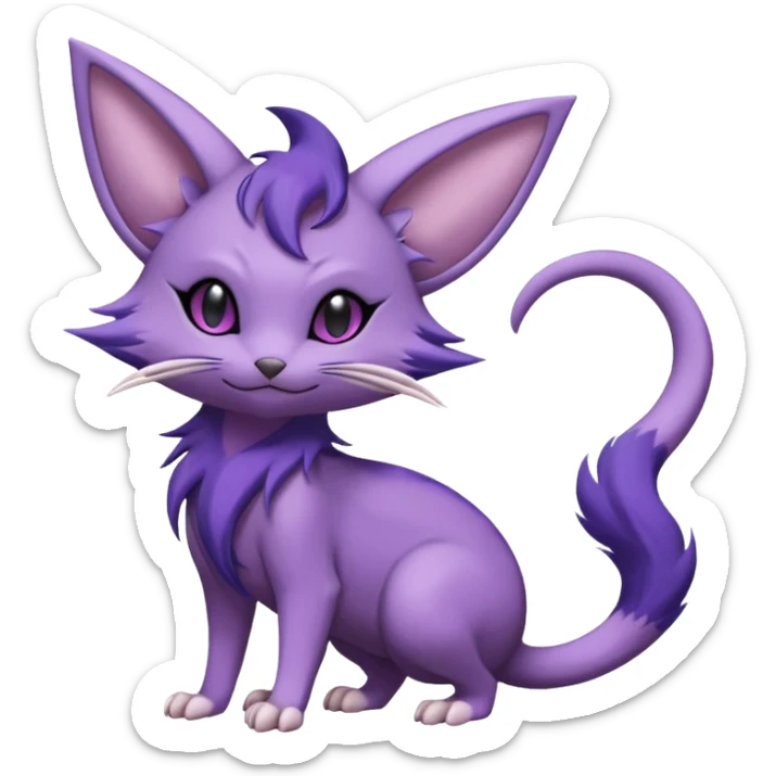 Rattata-Noibat-Espeon-Purrloin-Fakemon-hybrid-creature (full body) sticker