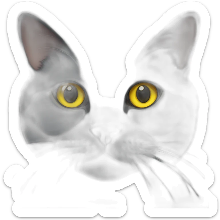 A Full british shorthair cat in the Color black smoke with yellow eyes sticker