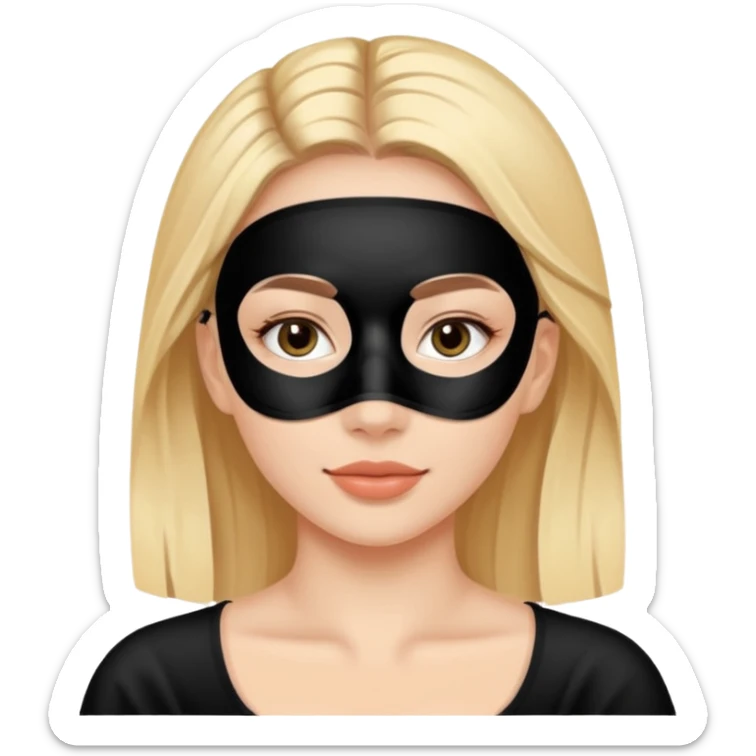 young woman with black facial treatment mask, skincare style. sticker