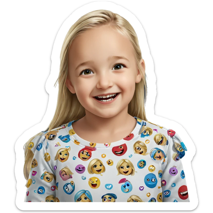 smiling blonde girl portrait sticker