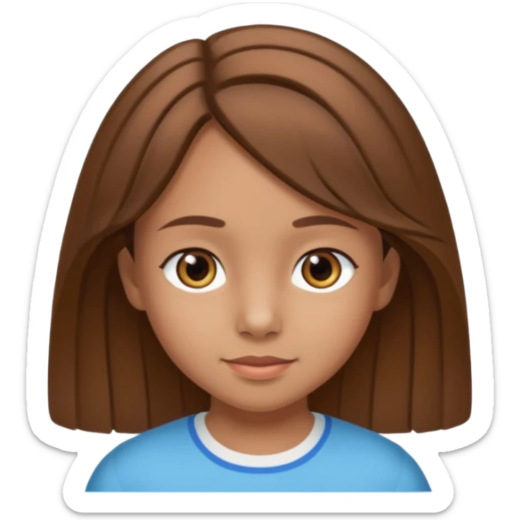 Une fille qui s’appelle Angèle aux cheveux marrons de neuf ans, qui adore les Capi, barra et aux yeux gris sticker