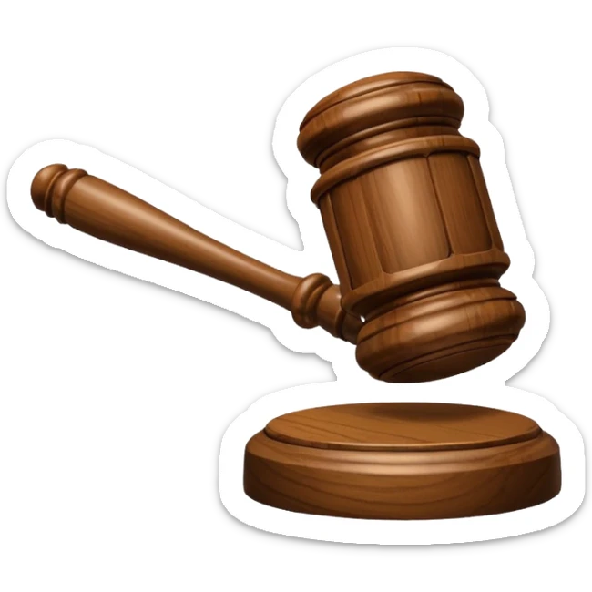 Courtroom Items, Gavel – wooden hammer used by the judge

 sticker