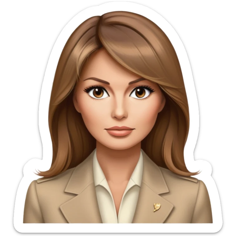 Melania Trump former First Lady with elegant style and light brown hair sticker