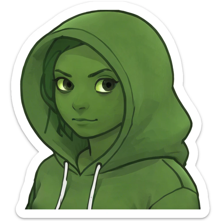 she wearing a hoodie  sticker
