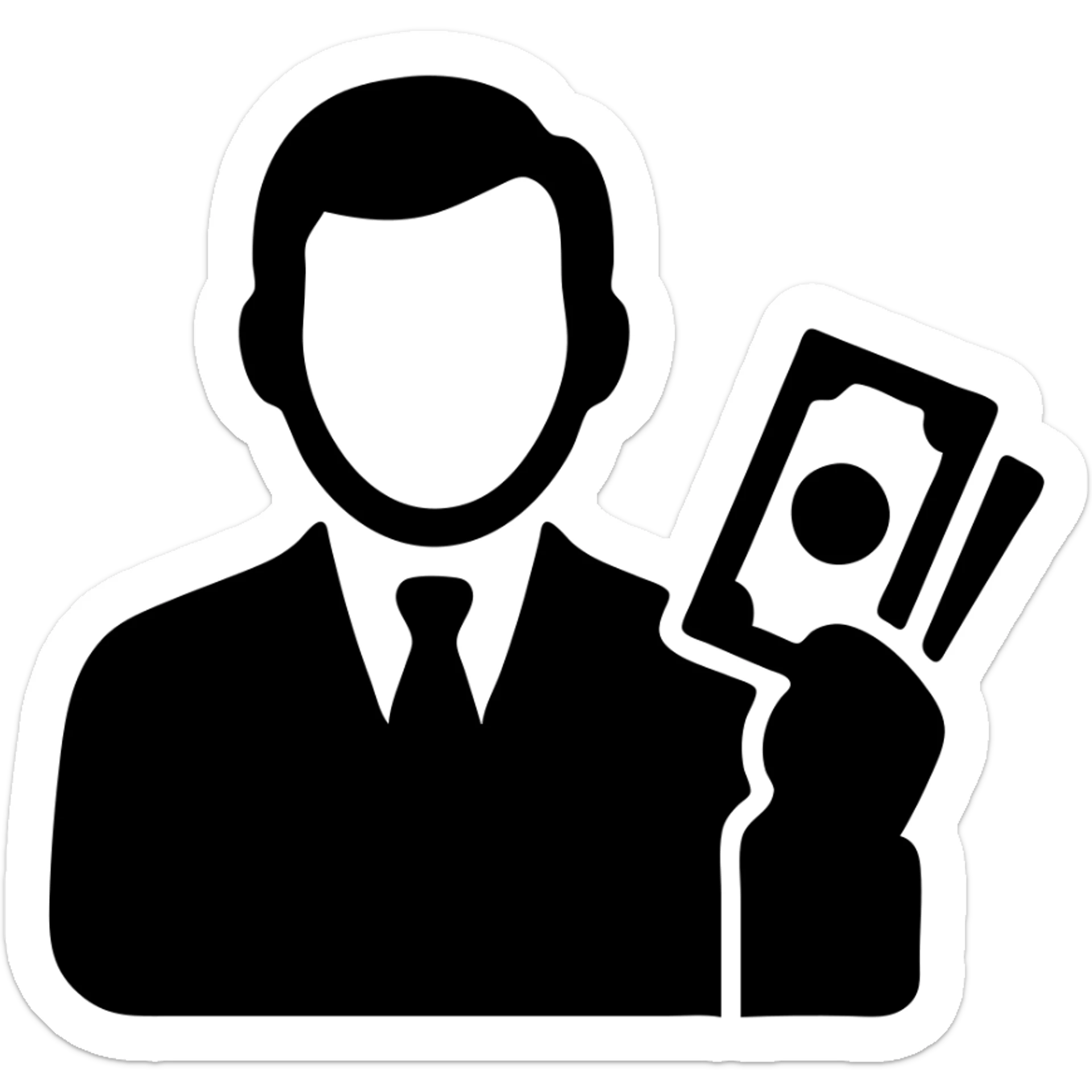 Nikolai Astrup, Norwegian politician, holding a pack of money in his hand sticker