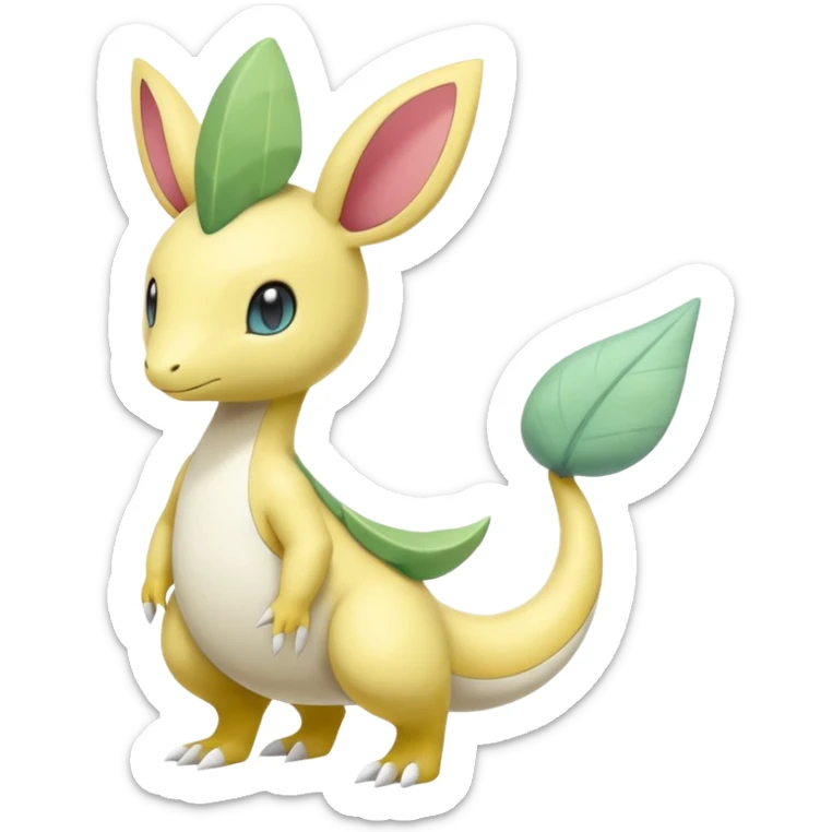 Cute Pastel Sunny Warm Hot Leavanny-Gallade-Ampharos-Inteleon-Nidoqueen-Fakémon-Pokémon-hybrid-fusion-creature, full body sticker