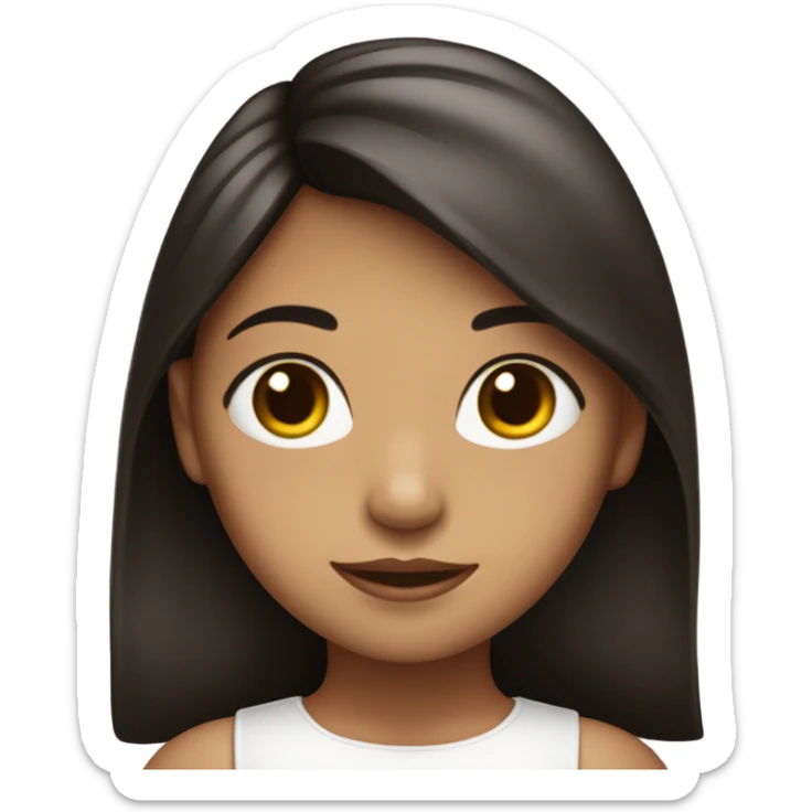 Niña blanquita con pelo negro y ojos cafés no tan oscuros pero no tan claros  sticker