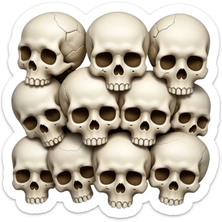 Endless Skulls, filling the whole screen, in the style of gritty realism sticker