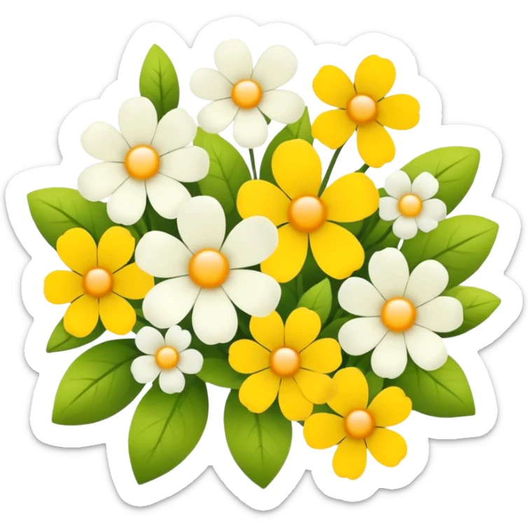 Yellow and white flowers  sticker