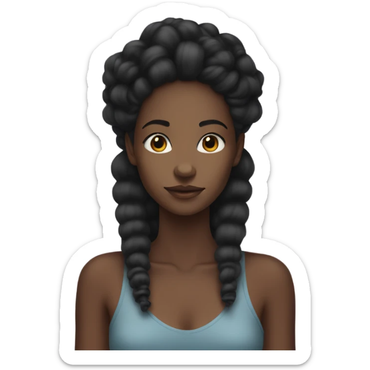 A black girl with medium length coils in her hair and tall and skinny sticker