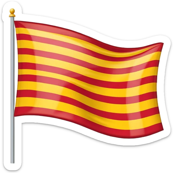 bandera de catalunya (bandera amb línies horitzontals vermelles i grogues, una de cada, començant per el color groc) sticker
