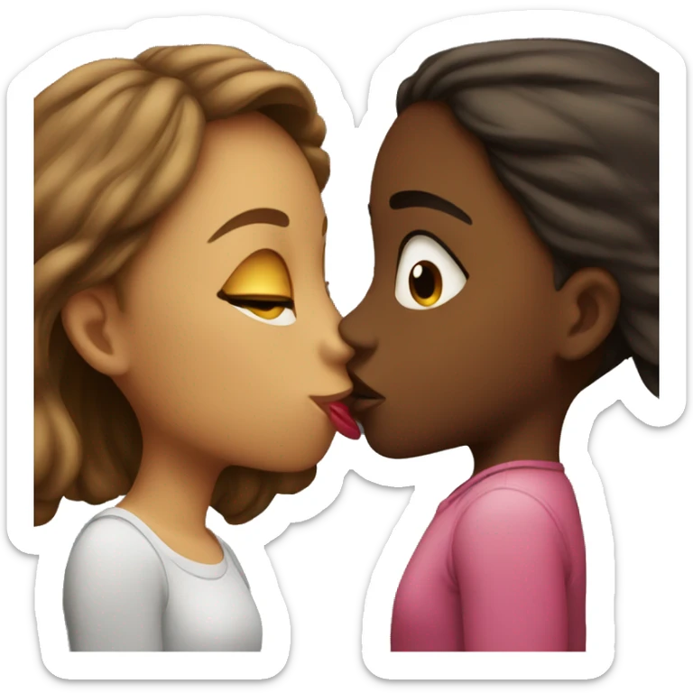 Two girls kissing  sticker