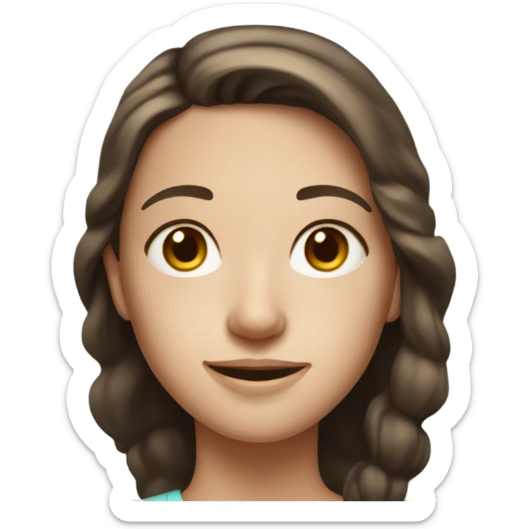 pale brunette girl with freckles and a round face sticker