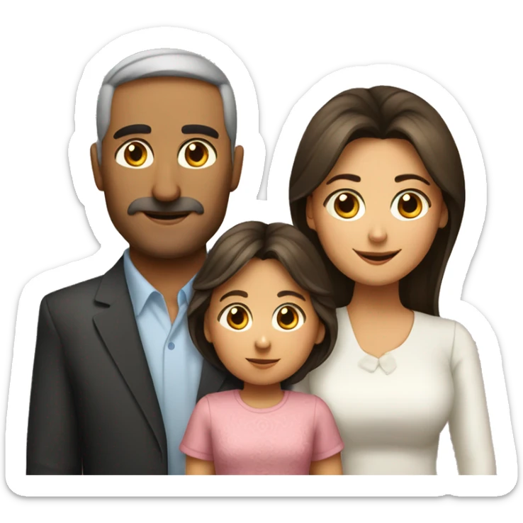 emoji Armenian family with mom, dad, kid girl sticker