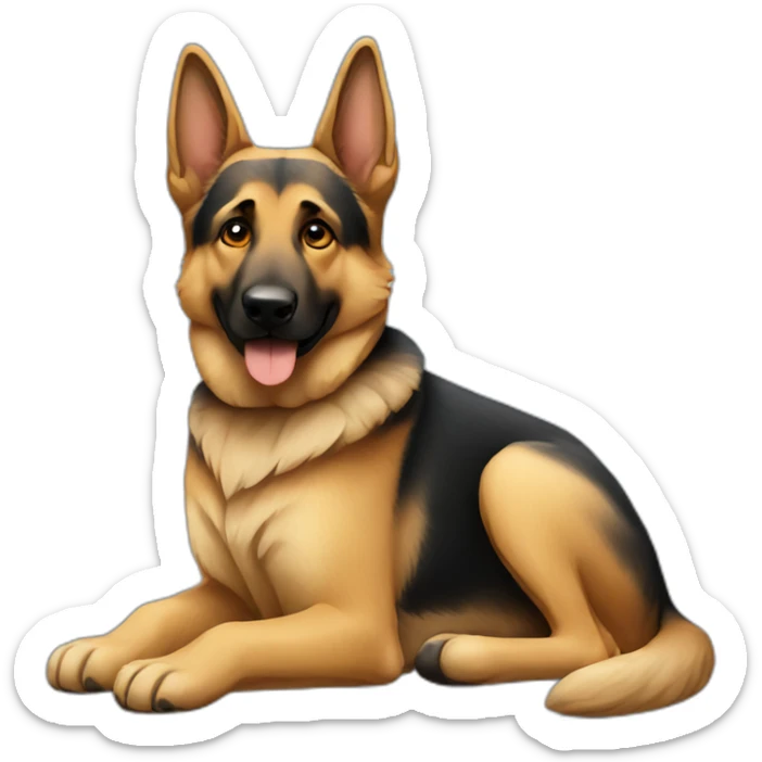 sitting german shepherd sticker
