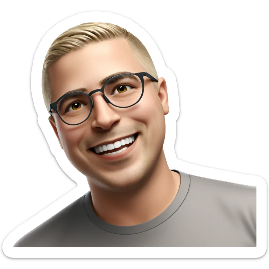 smiling boy with sunglasses sticker