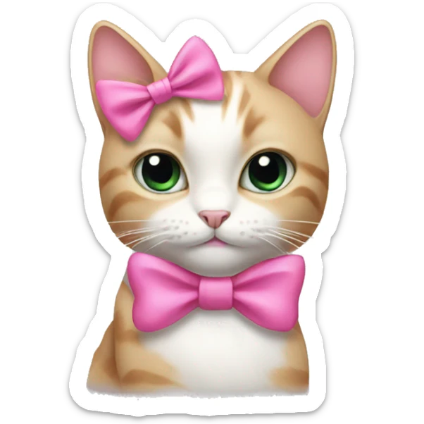 Cat with a pink bow sticker