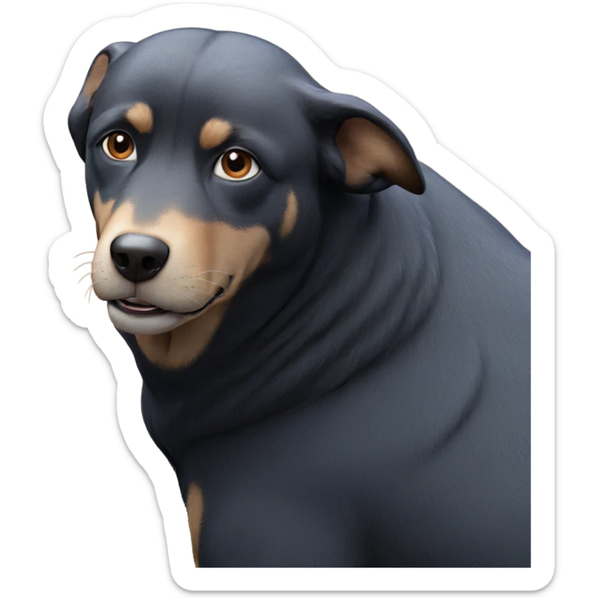 brown eyed dog in focus sticker