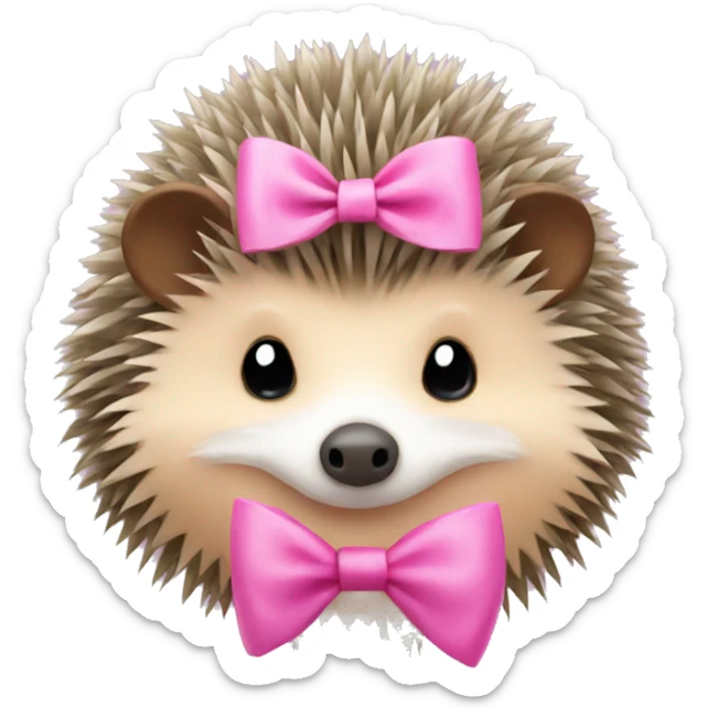 hedgehog with a pink bow sticker