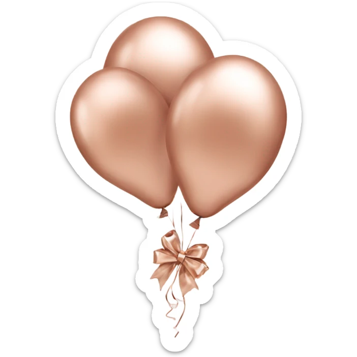 rose gold balloons with bow  sticker