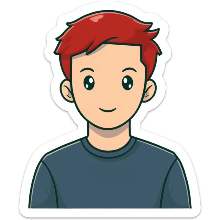 Young man with red hair finds money on the street and his wife is watching it sticker