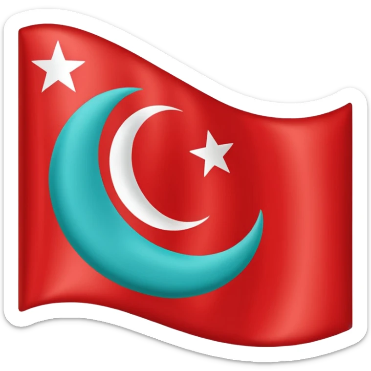 Turkuaz renginde türk bayrağı yapar mısın. Bayrak. I want to flag. 🇹🇷 Like this but turquoise  sticker