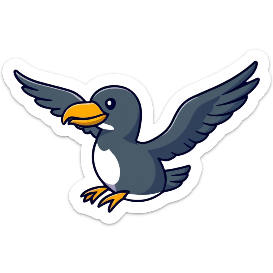 Liver bird, mythical bird symbol of Liverpool, cormorant-like bird with outstretched wings sticker